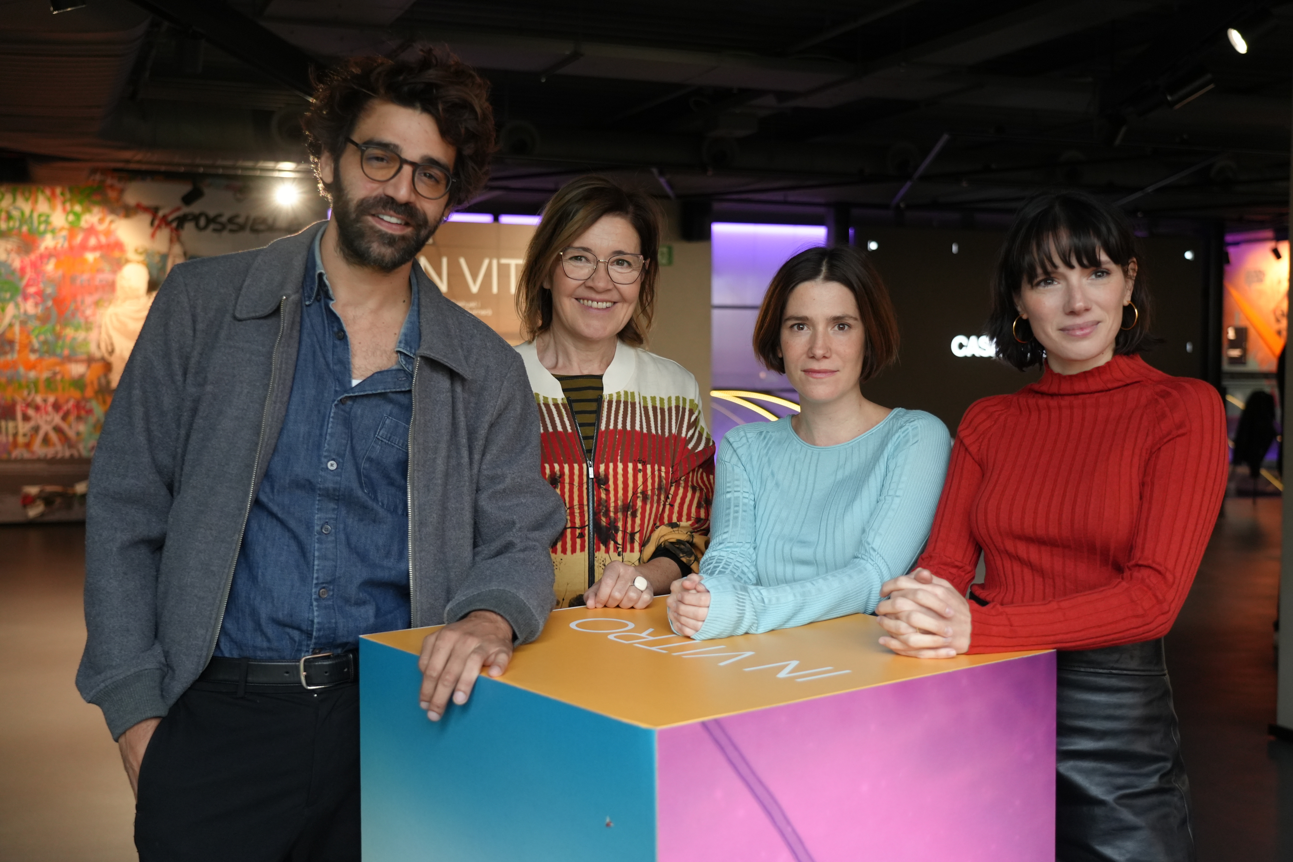 David Verdaguer, María Pujalte, Bruna Cusí and Diana Gómez present the series 'In Vitro'