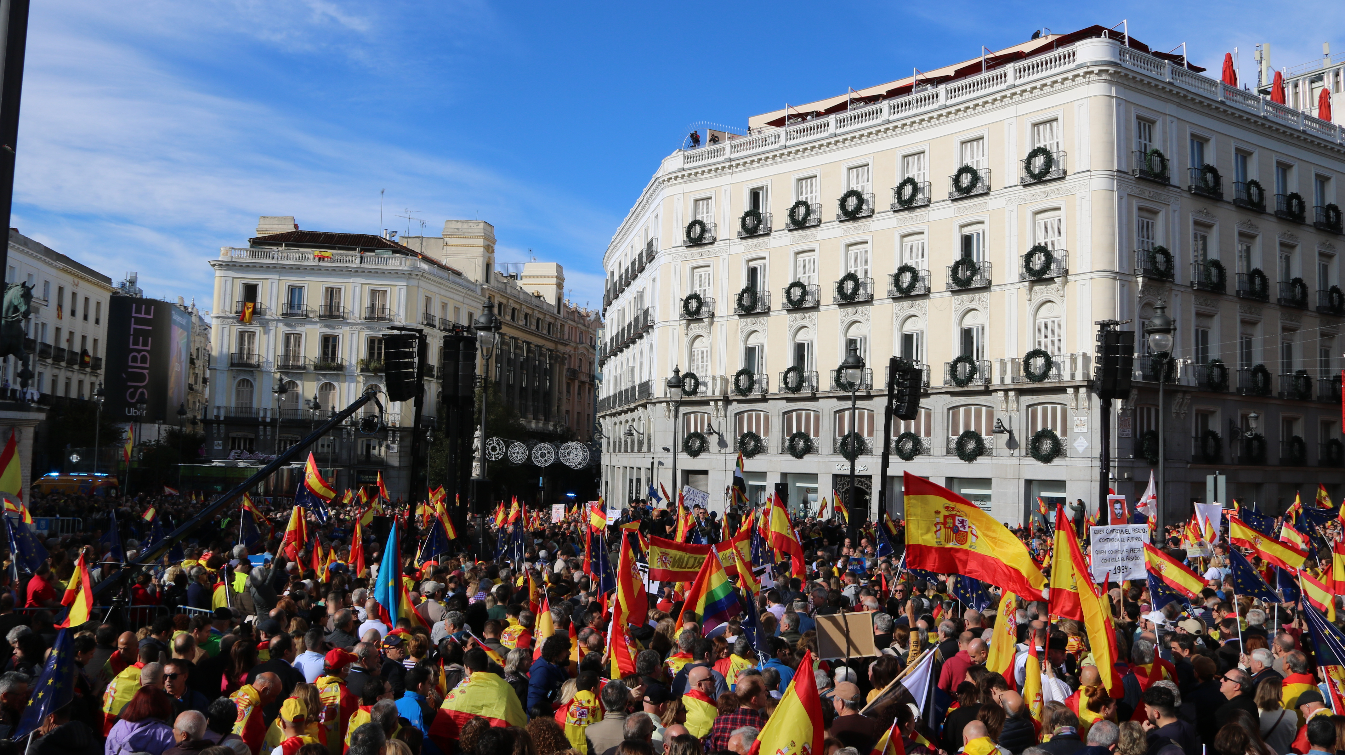 Spain's People's Party demonstration, backed by far-right Vox, against an amnesty law in Madrid on November 12, 2023