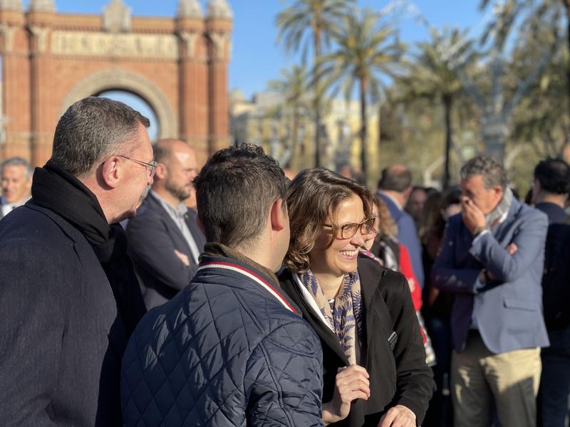 Catalan foreign minister Meritxell Serret was welcomed by several supporters ahead of appearing before a judge in Catalonia's High Court on March 29, 2023