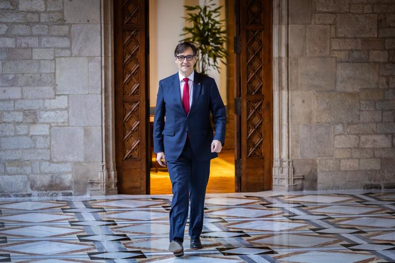 Catalan president Salvador Illa during an event at the Catalan government's headquarters in January 2026
