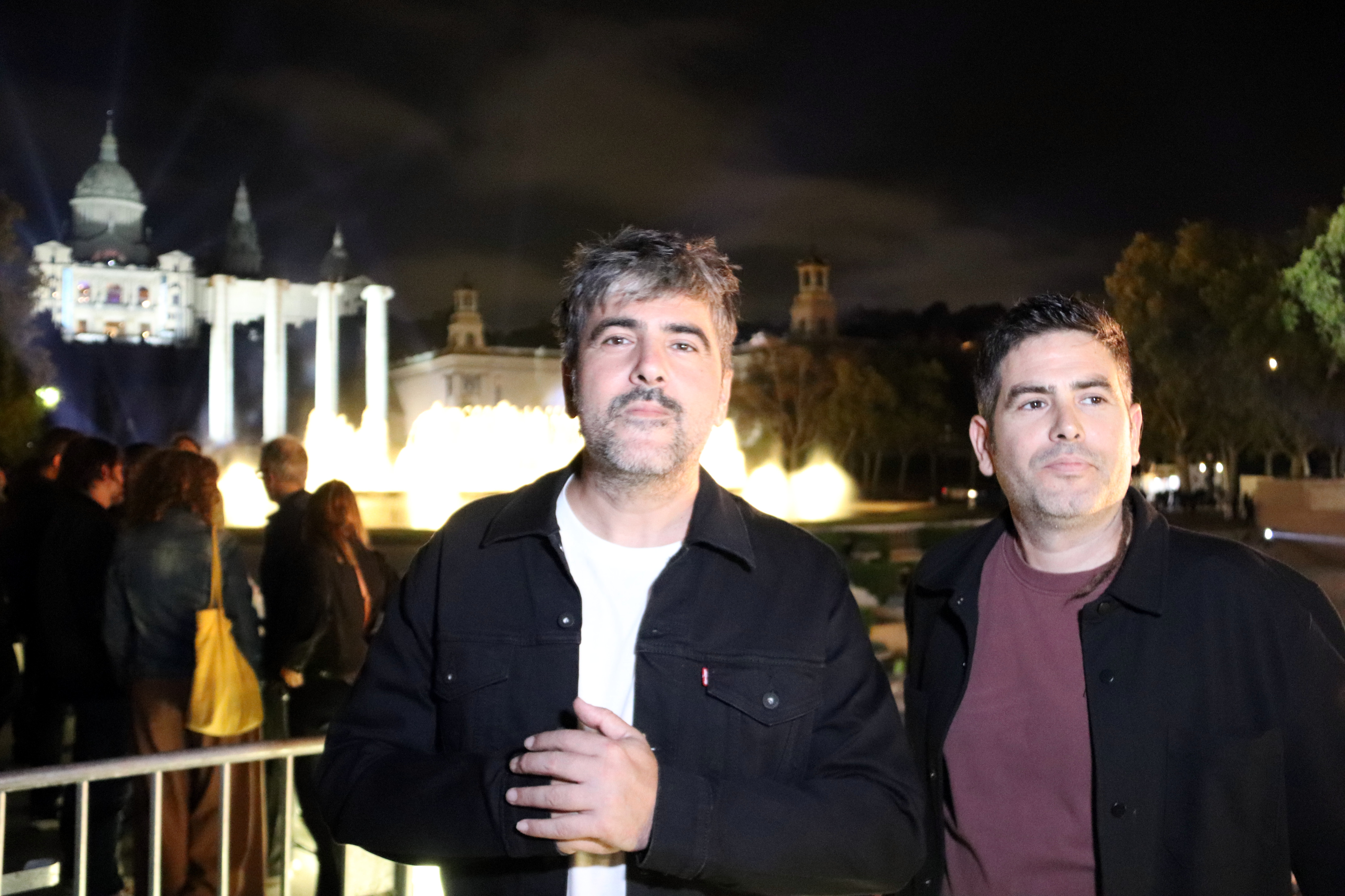 Brothers David and José Muñoz of Estopa, moments before La Mercè’s Piromusical