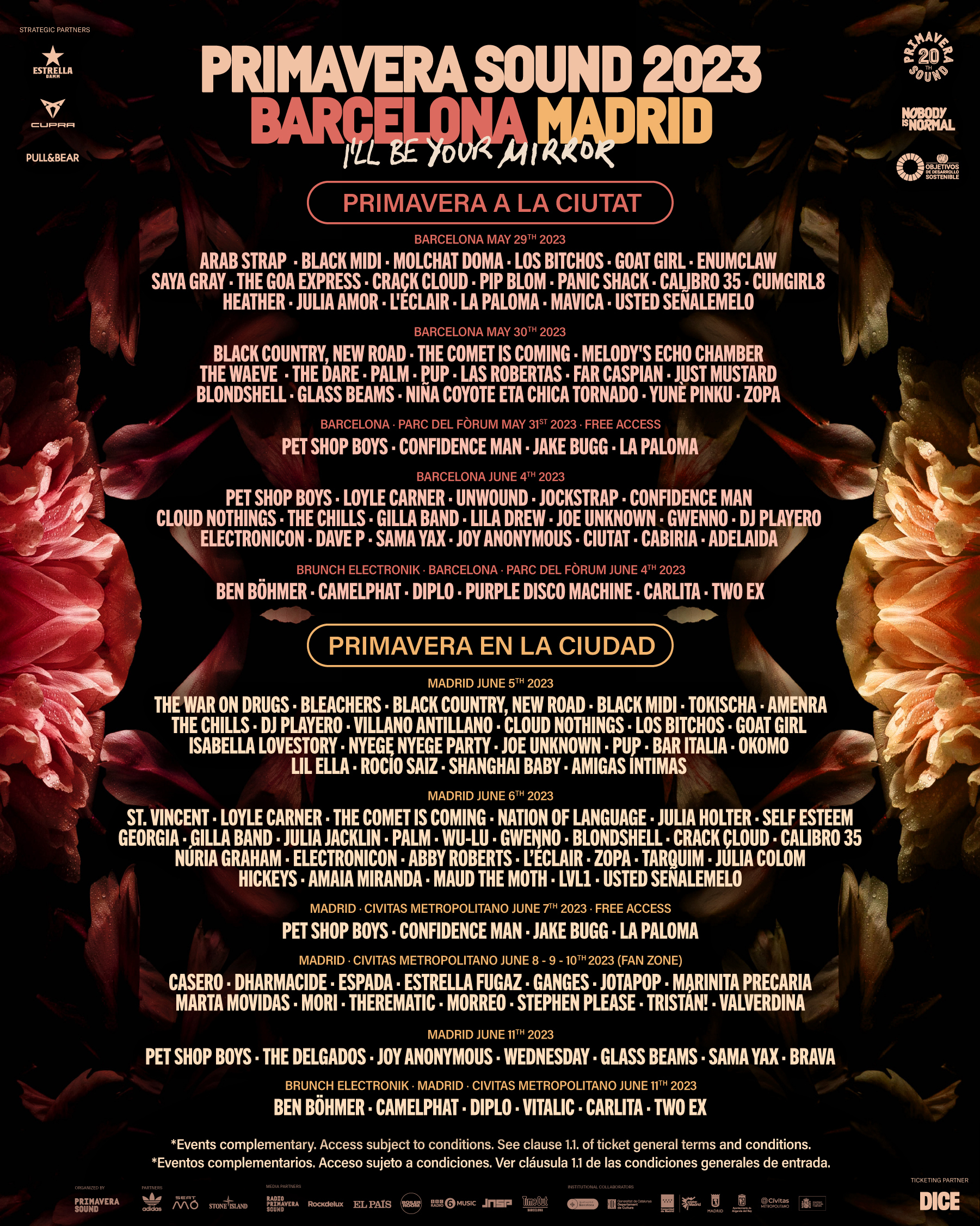 Primavera a la Ciutat 2023 lineup poster