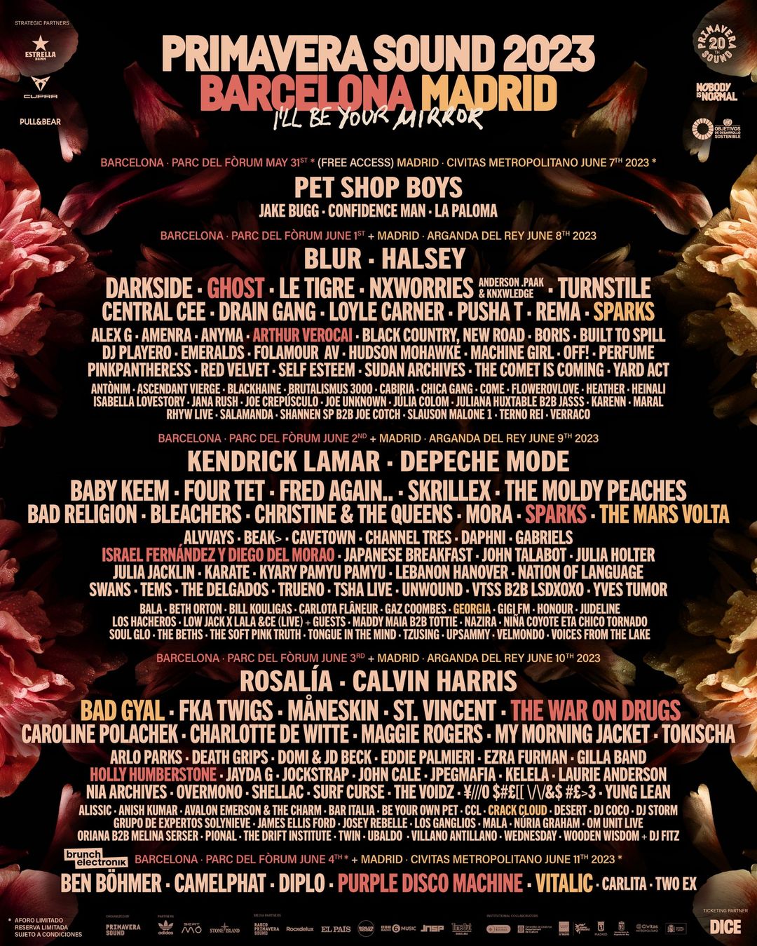 Primavera Sound 2023 lineup poster