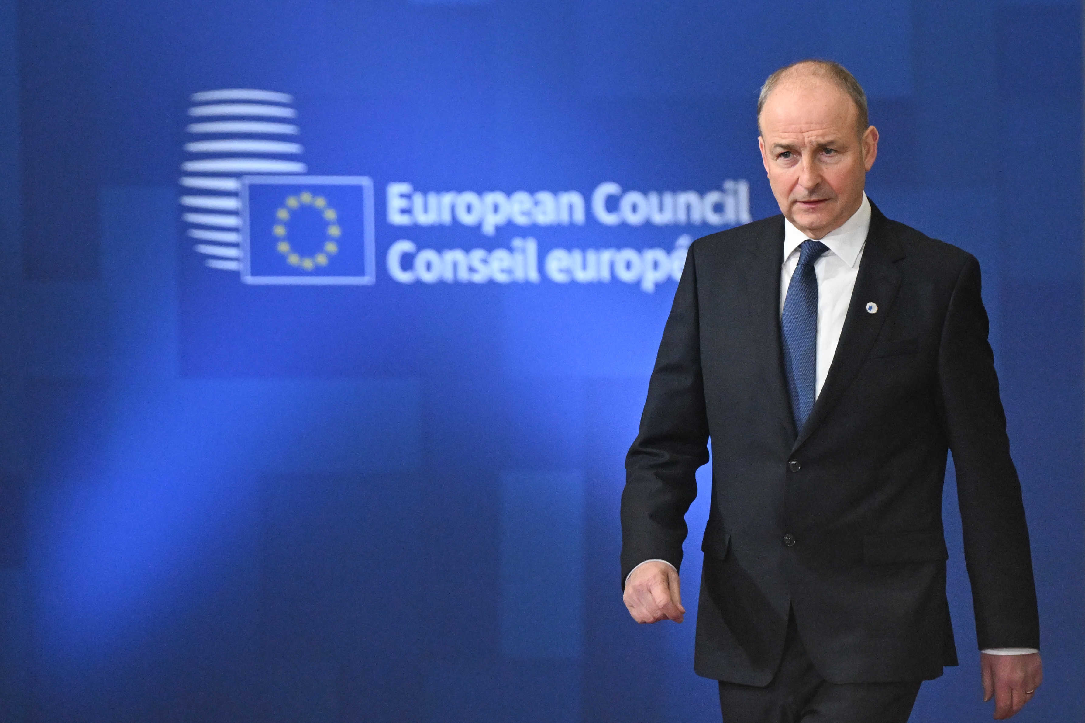 Irish taoiseach Michéal Martin during a European Council summit in Brussels