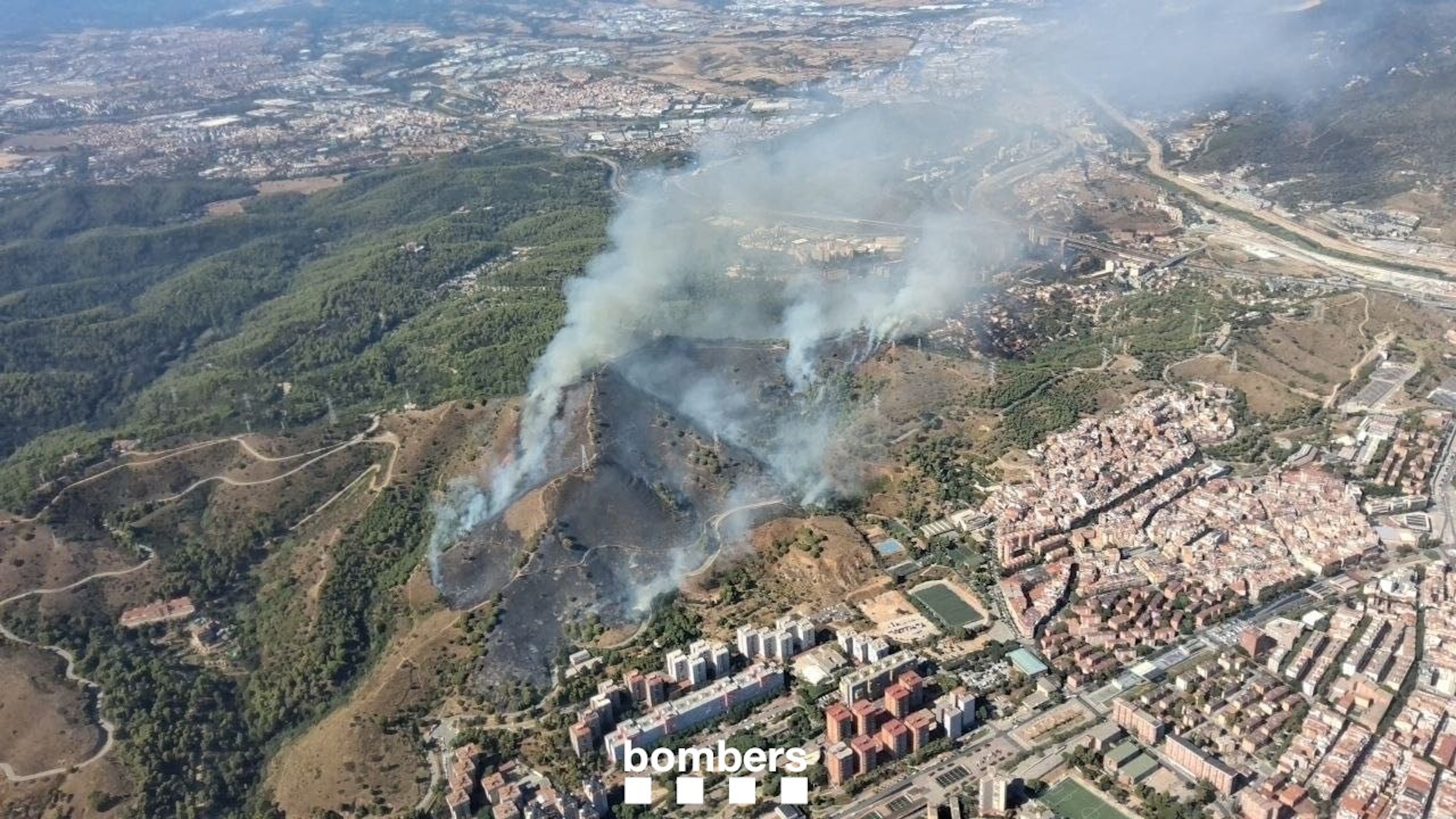 The Collserola wildfire from above
