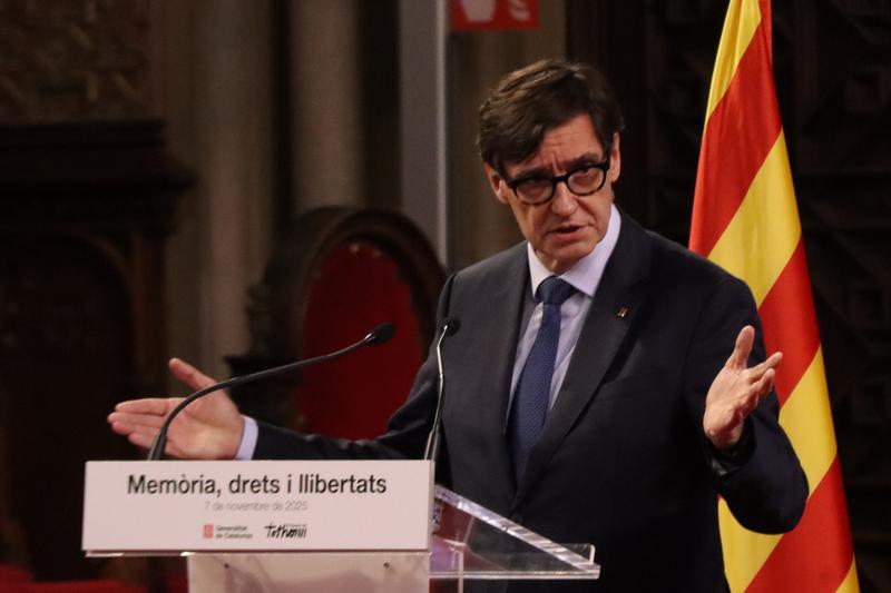 President Salvador Illa during a speech at the University of Barcelona
