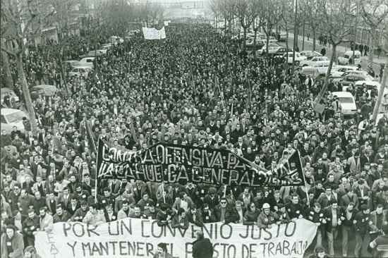 SEAT workers protest in Barcelona in 1971