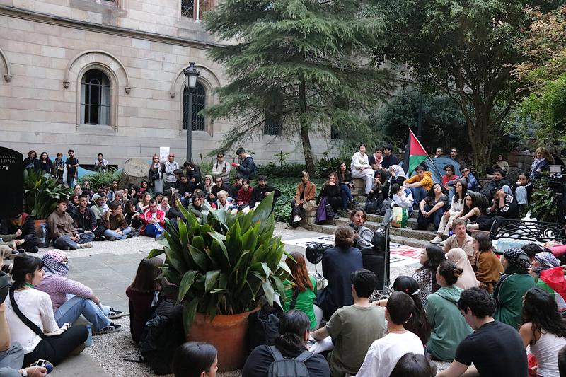Students have been protesting in the University of Barcelona's building since Monday