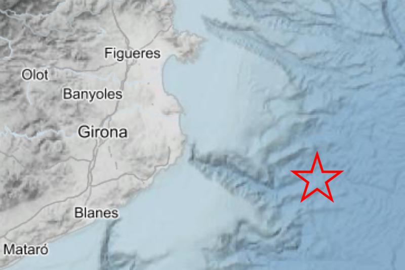 The epicenter of the earthquake that shook the Costa Brava