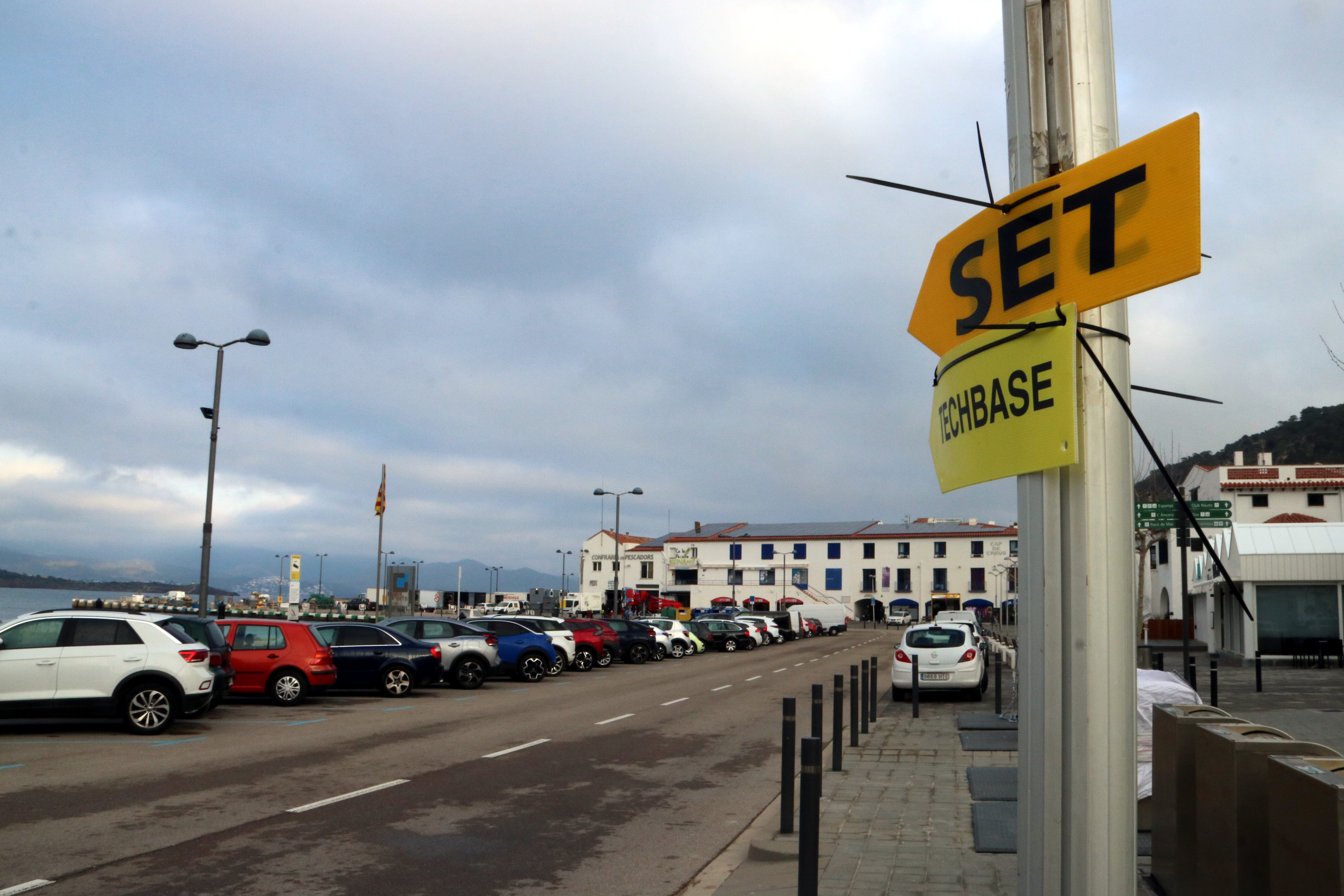 The posters announcing the area of the set