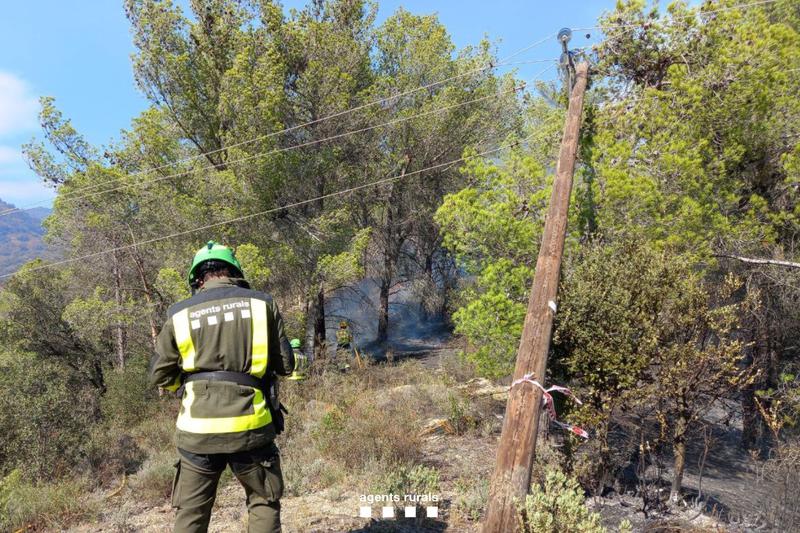 Wildfire in Porrera, southern Catalonia. 