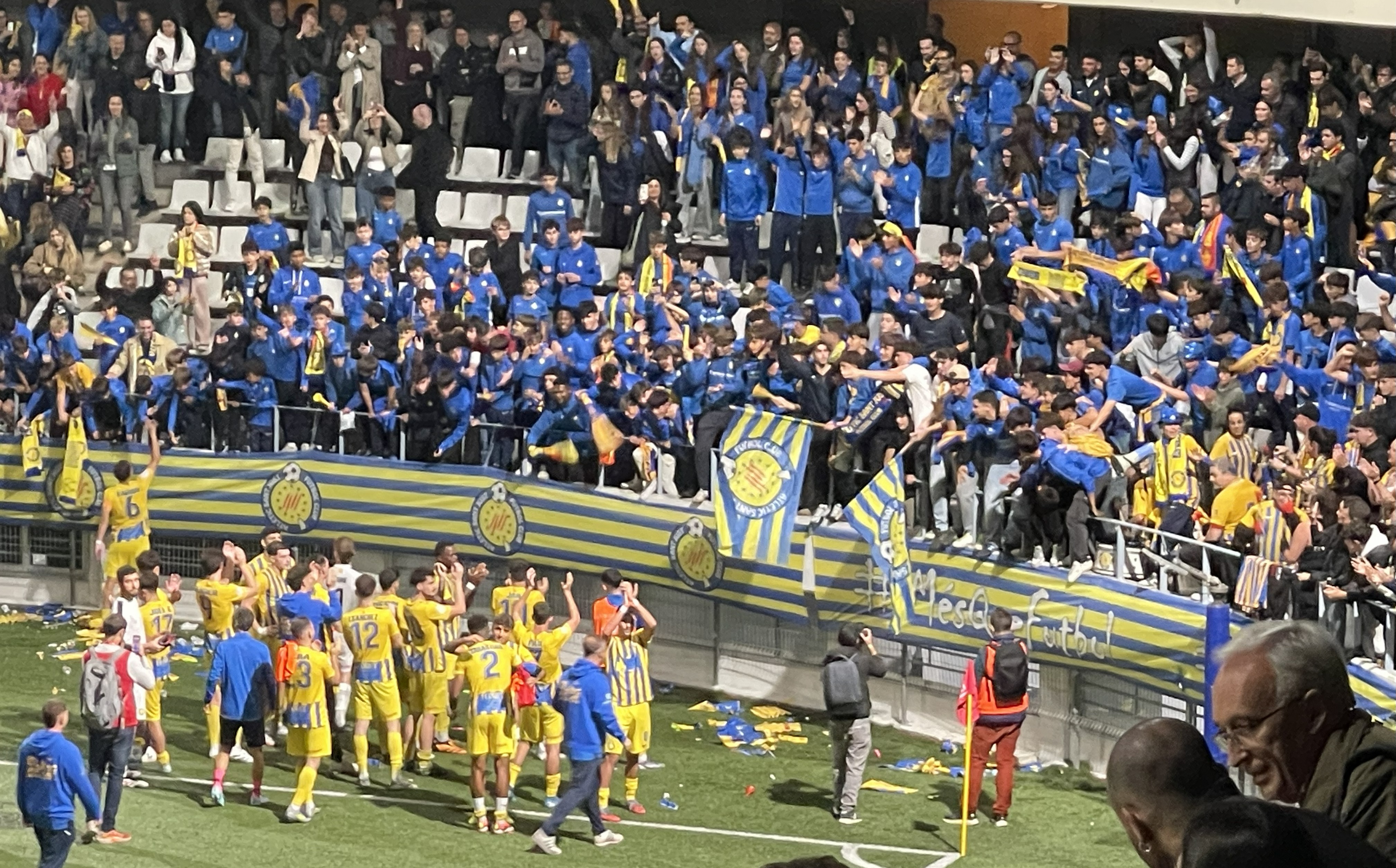 Atlètic Sant Just celebrate with fans despite the defeat to Mallorca