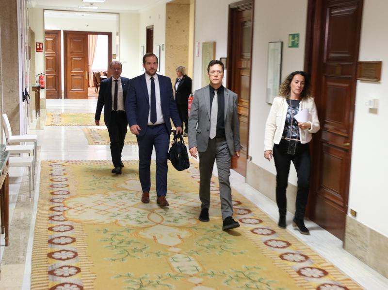 Chair of the European Parliament committee investigating the use of Pegasus spyware within the EU, Jeroen Lenaers, arrives for a meeting on the group's fact-finding mission in Spain