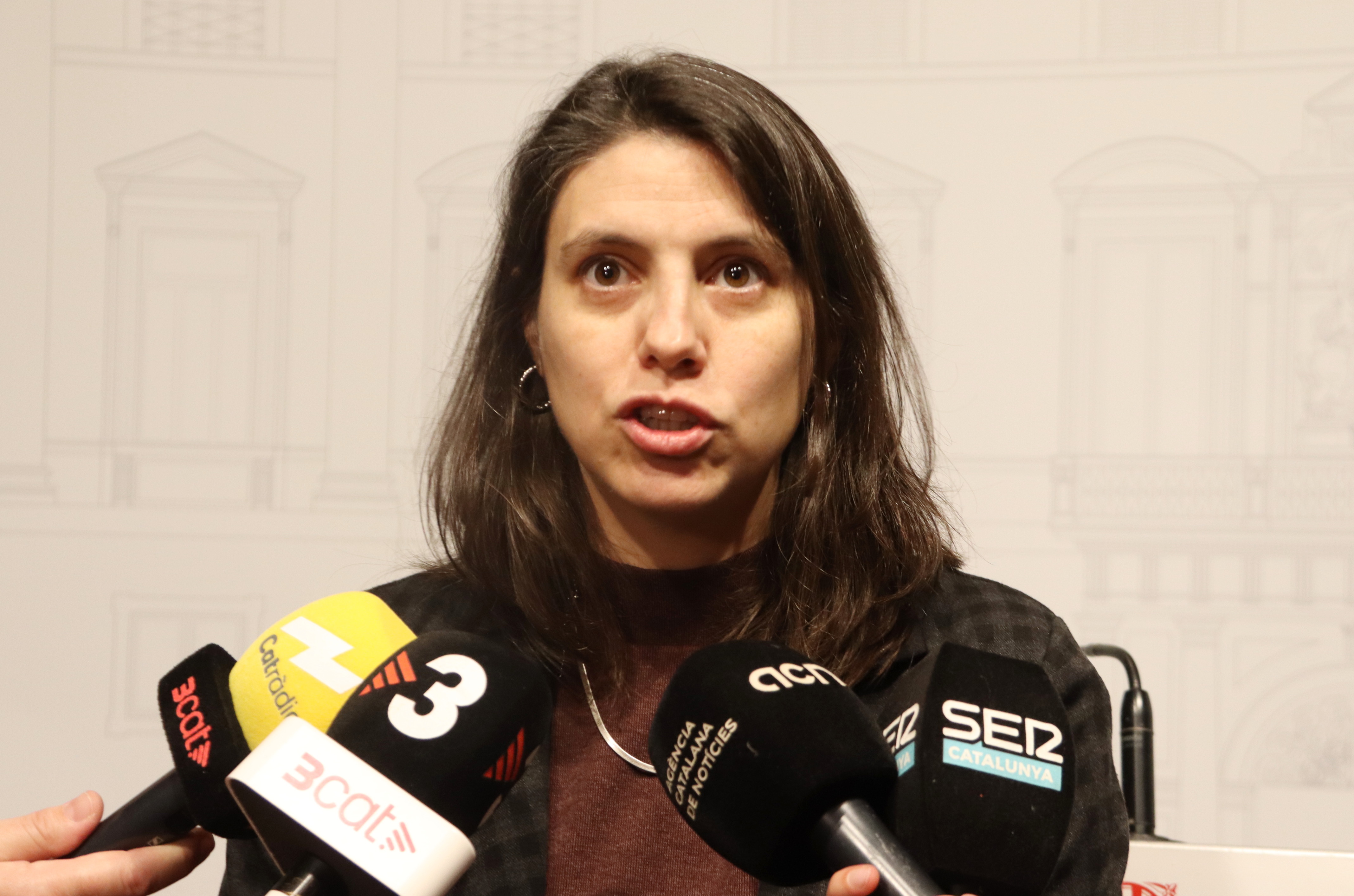 Laura Caballero, director of the Catalan Cybersecurity Agency, during a press briefing at Palau de la Generalitat in Barcelona