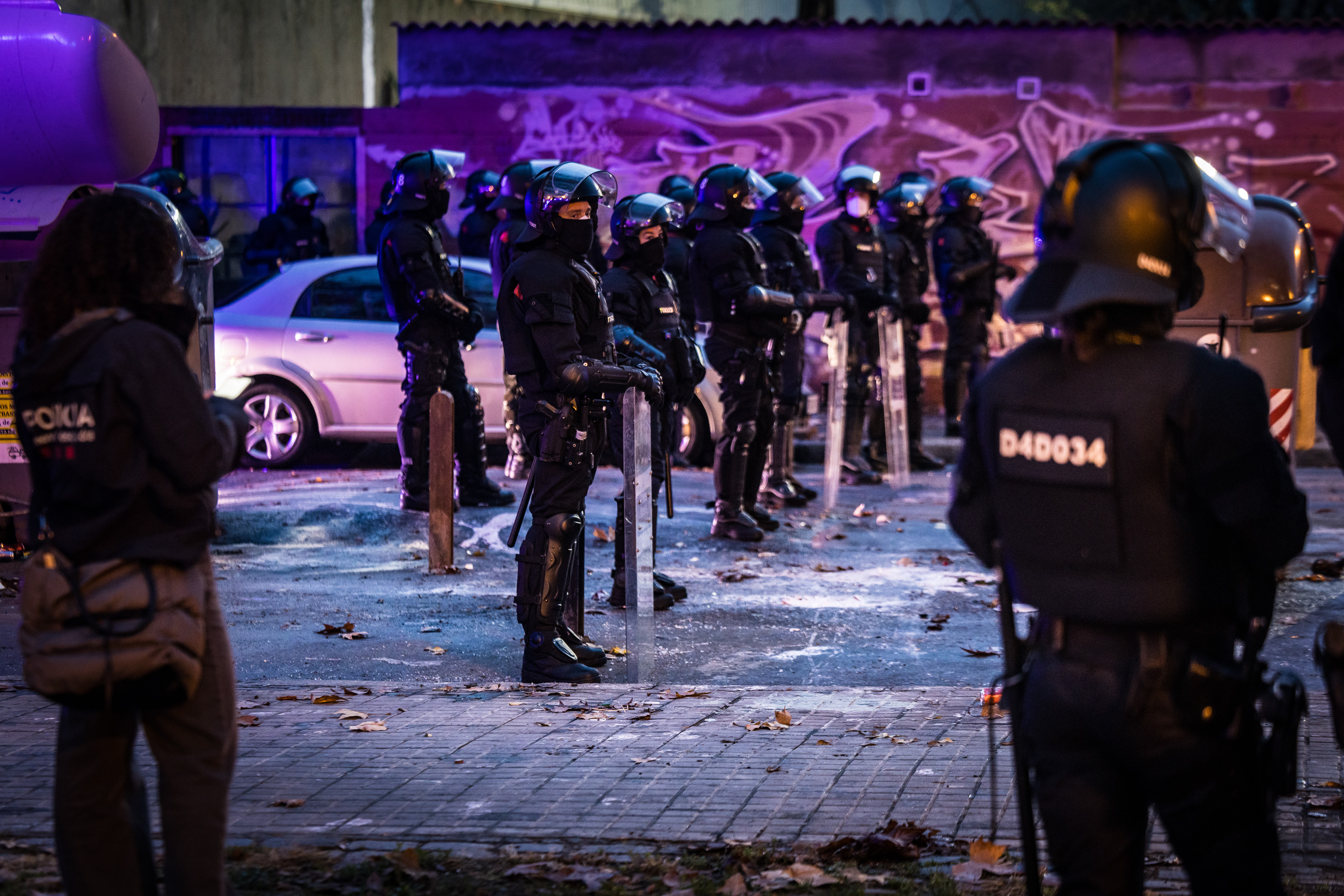 The police cordon outside the old B9 high school