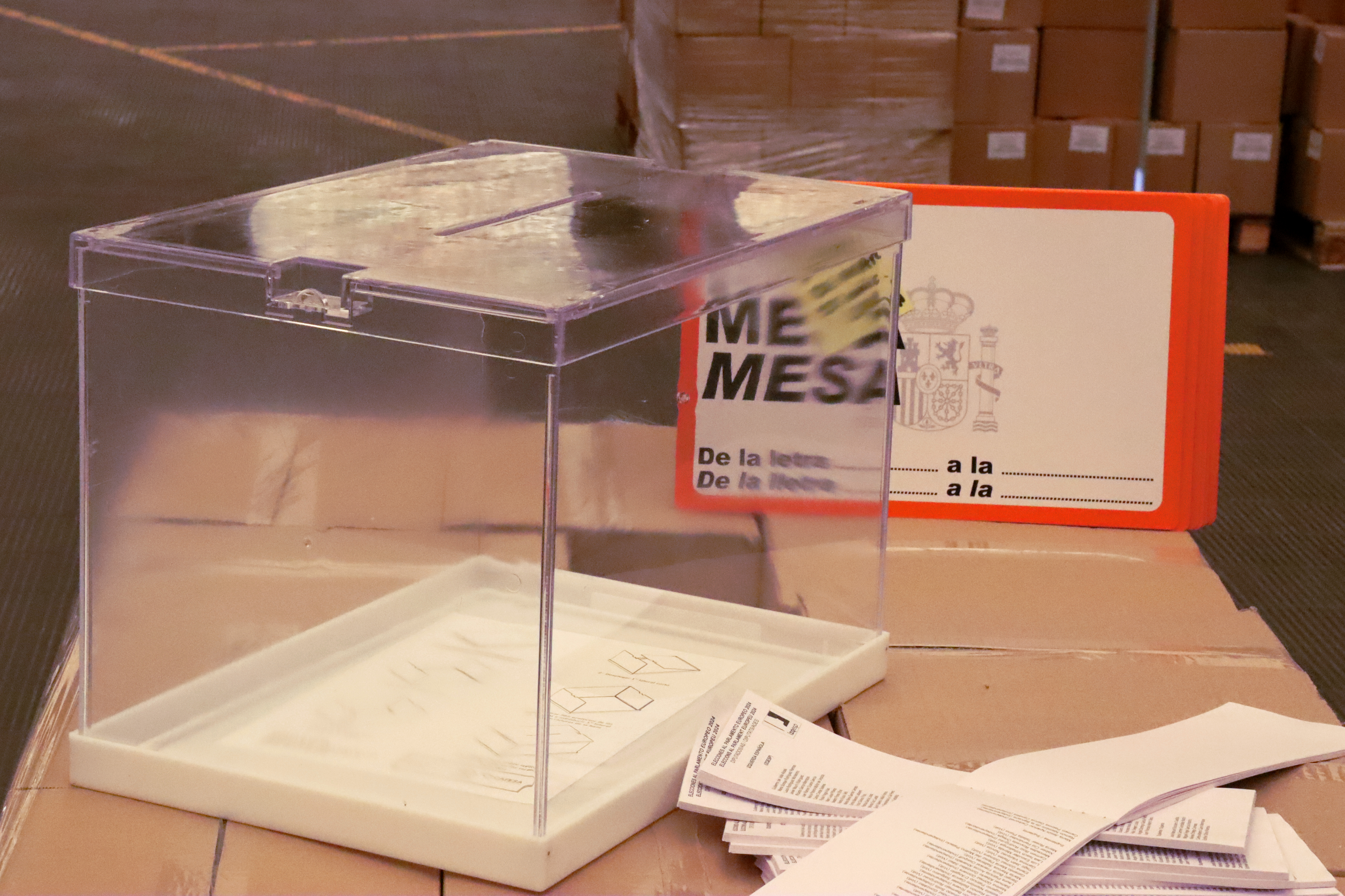 Ballots for the European elections, stored in Barcelona days before the elections