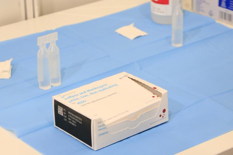 A box containing an mpox vaccine 