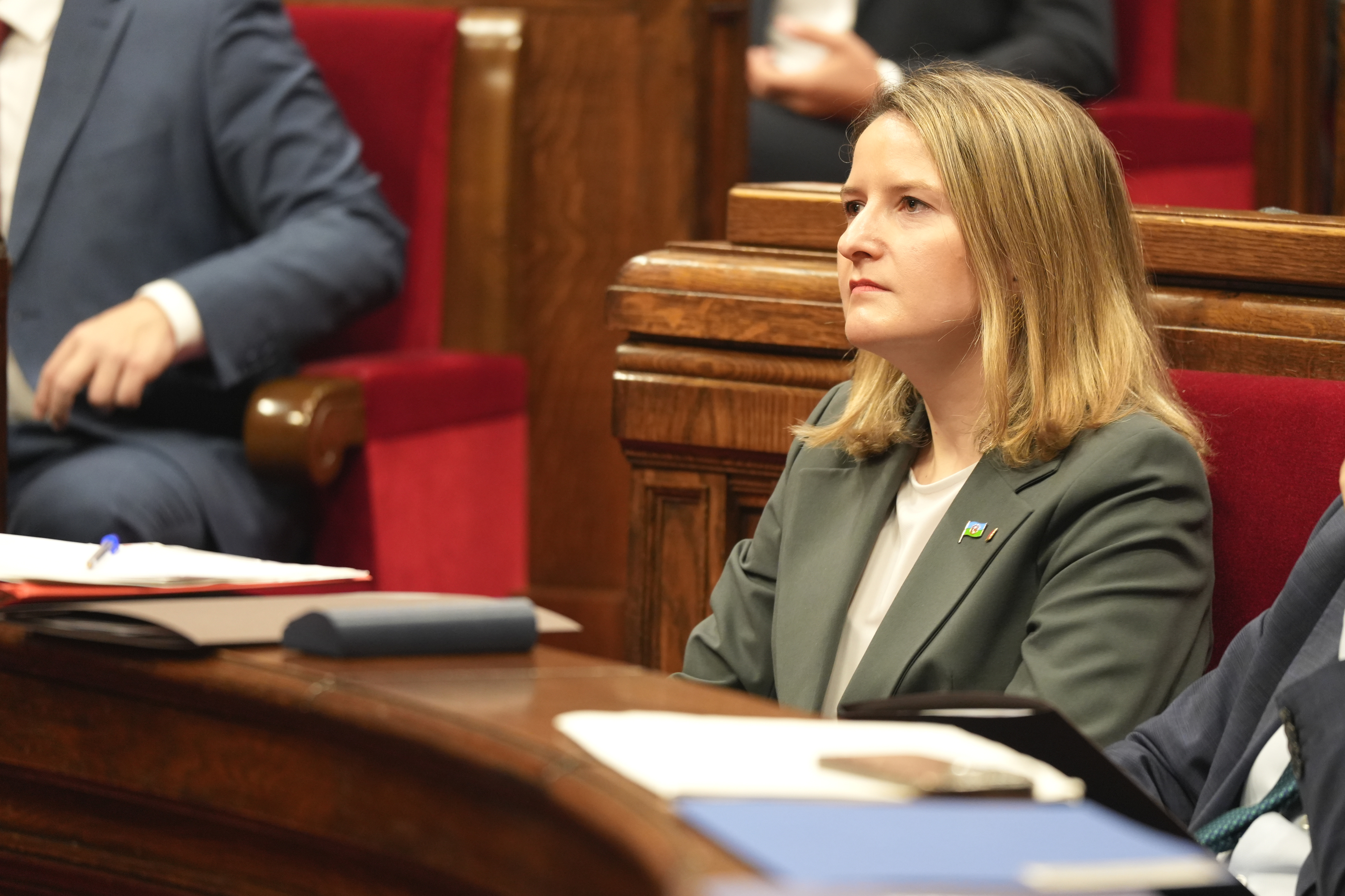 Catalonia's Minister of Social Rights and Inclusion, Mònica Martínez Bravo, in Parliament