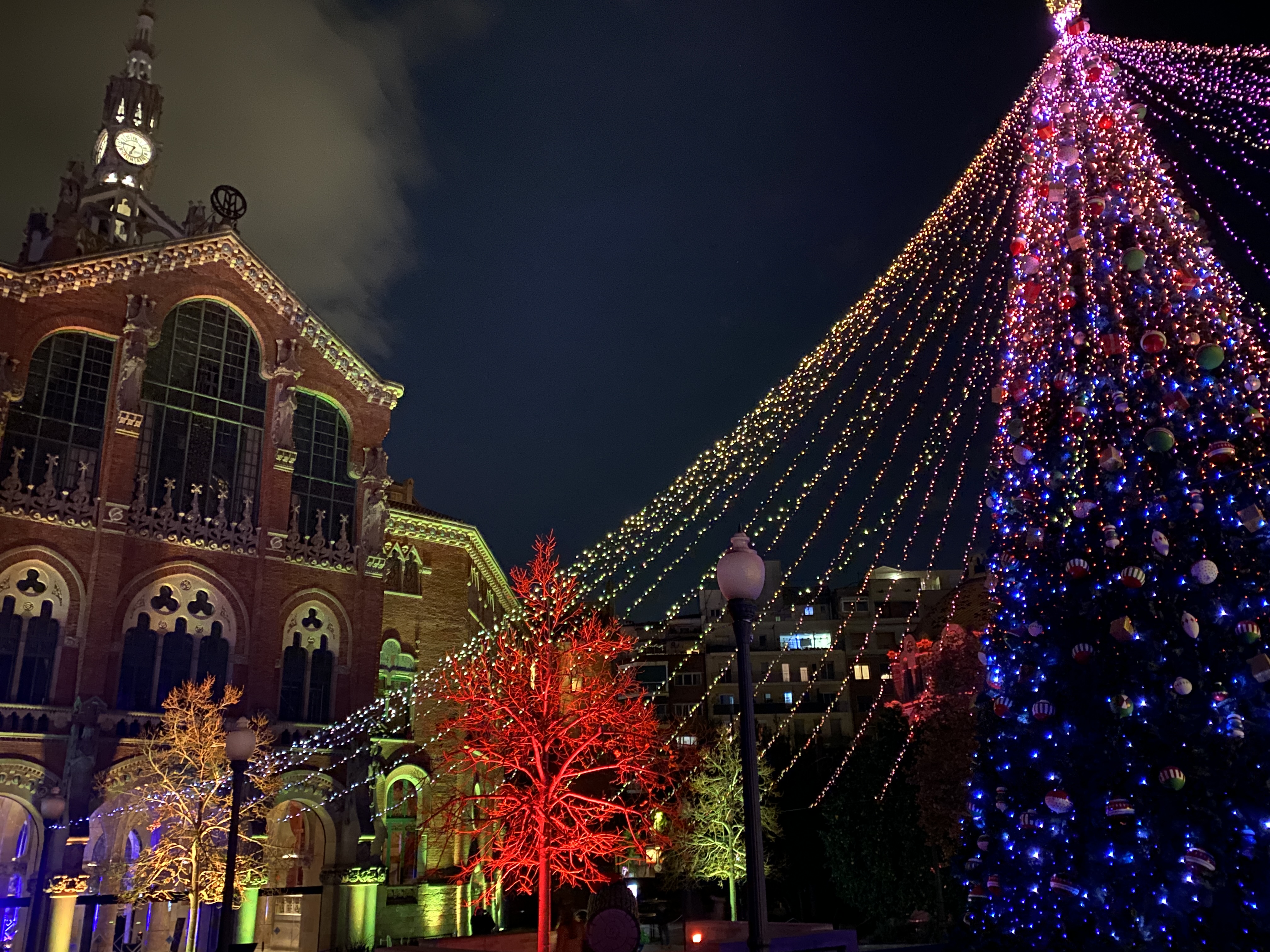 The main Christmas tree at Sant Pau Hospital