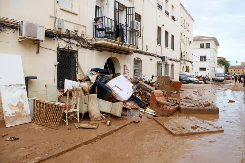 Furniture destroyed from a home in the neighborhood of La Torre in Valencia