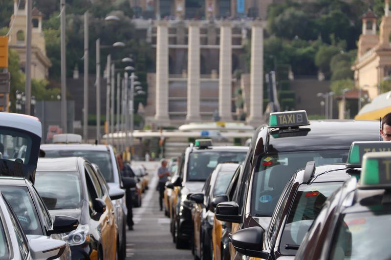 Taxi protest in Barcelona on September 2023