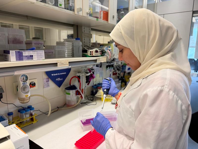 A researcher in the Childhood Cancer and Hematological Diseases laboratory at the Vall d'Hebron Research Institute (VHIR)