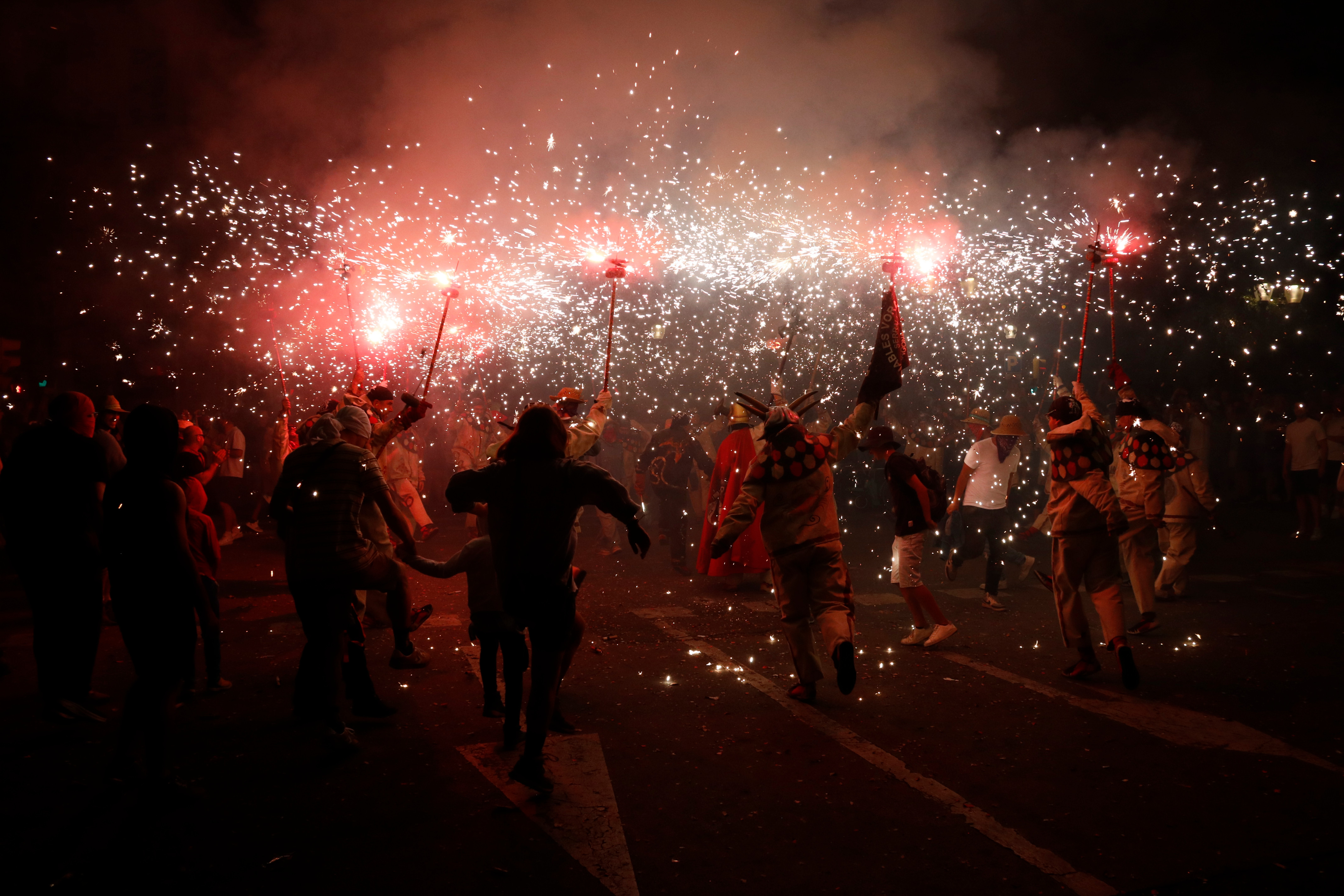 Traditional 'correfoc' in a Festa Major