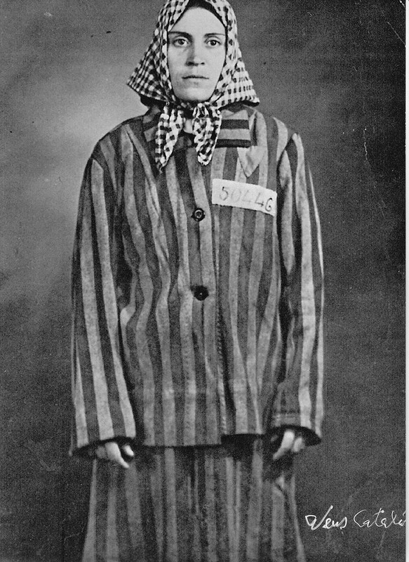 Neus Català photographed in a Nazi concentration camp