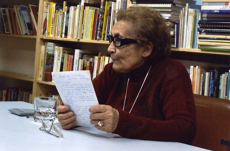 Neus Català photographed later in life after returning from exile