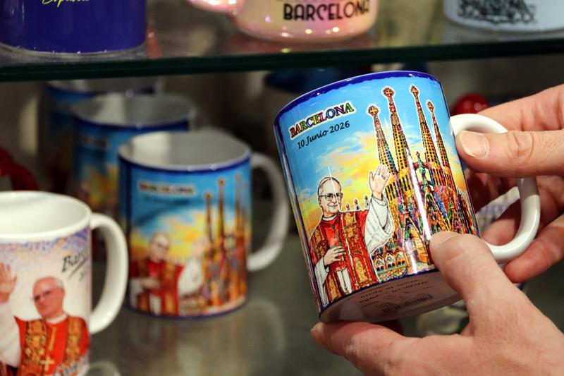 Pope Leo XIV Merchandise in Barcelona