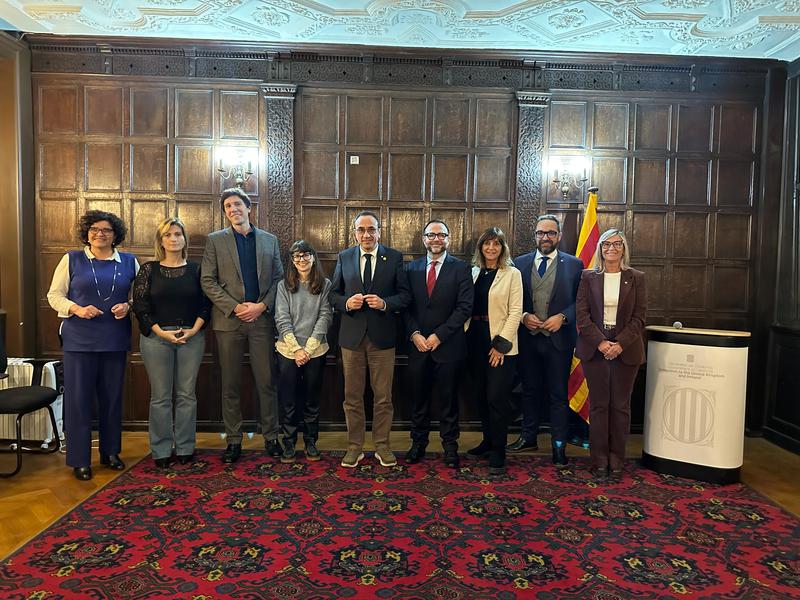 Parliament speaker, Josep Rull, during an official visit for the parliament bureau with the Catalan government delegations in the UK and Ireland