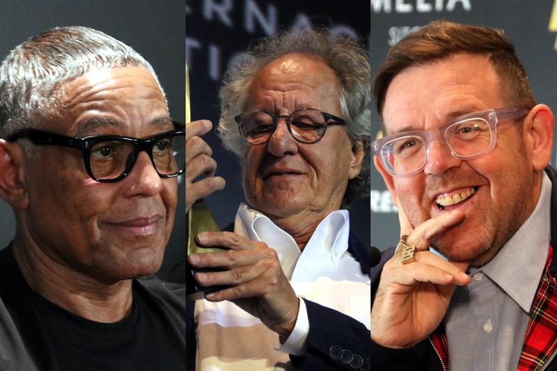 Giancarlo Esposito, Geoffrey Rush and Nick Frost at Sitges Film Festival.