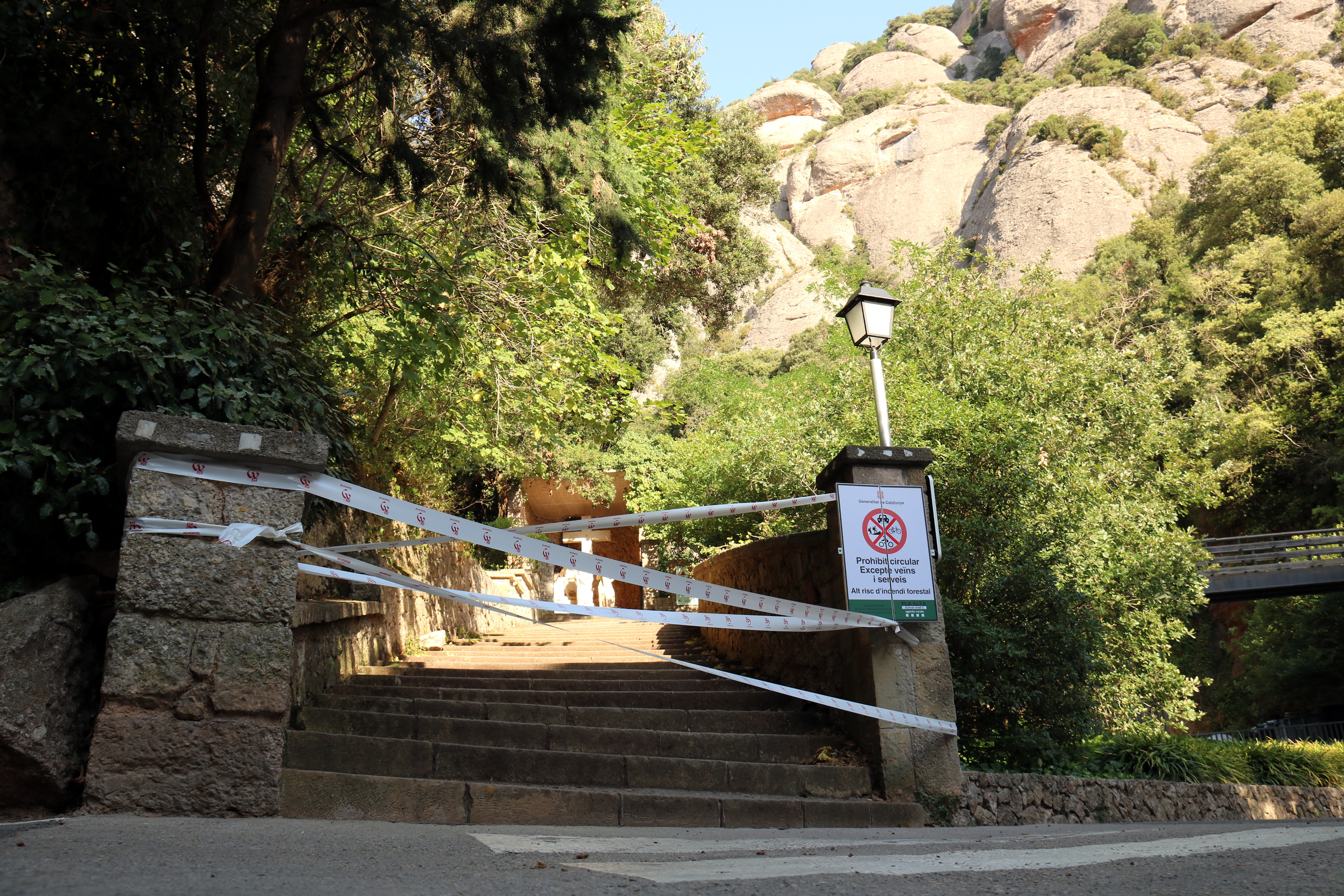 Access to the Montserrat natural park closed due to the high risk of wildfires on July 15, 2022