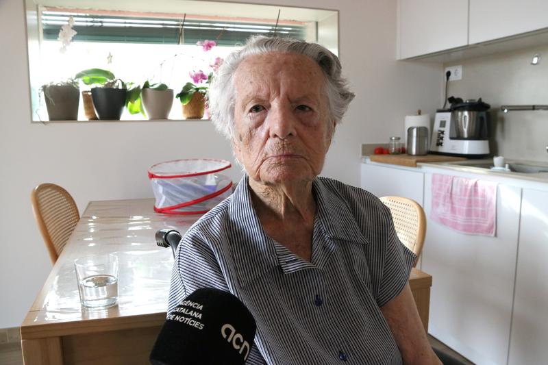Catalonia's oldest person, Carme Noguera, in an interview with the Catalan News Agency
