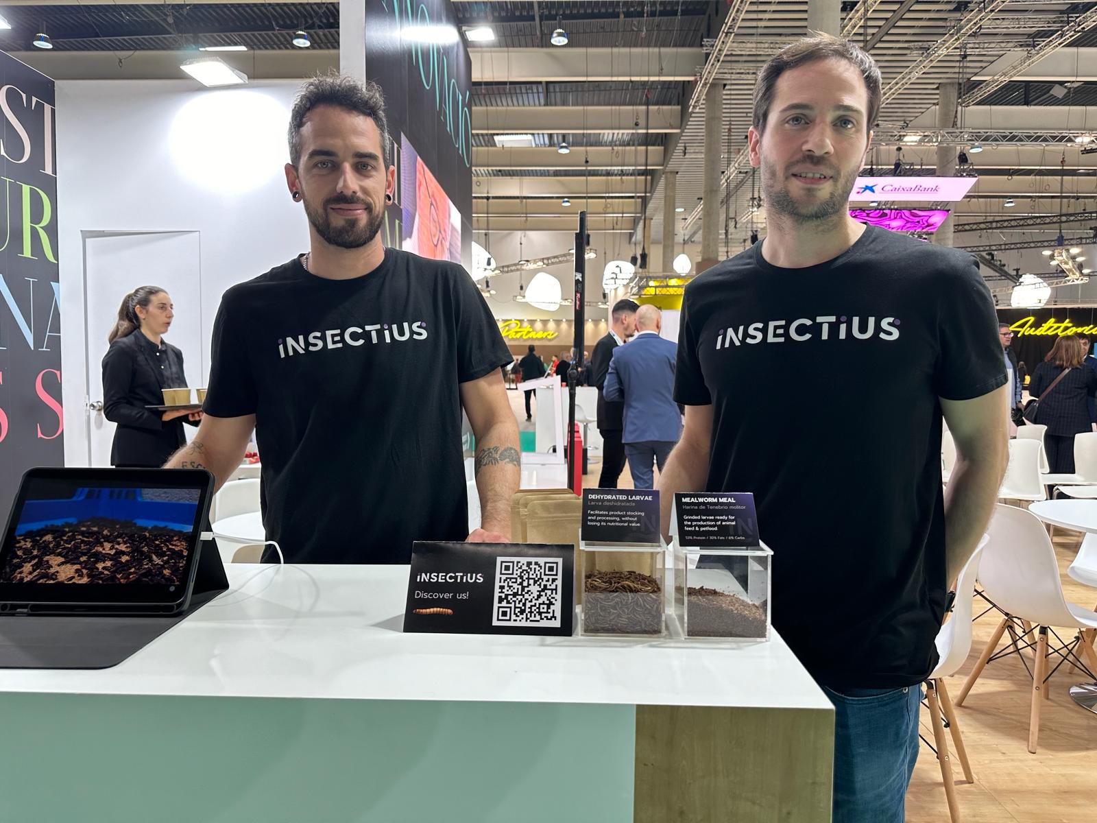 Erik Díez and Raul Reyes, co-founders of Insectius, at Alimentaria 2024