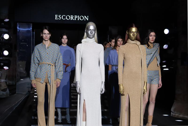 Escorpion brand models parading at 080 Barcelona Fashion on April 9, 2024