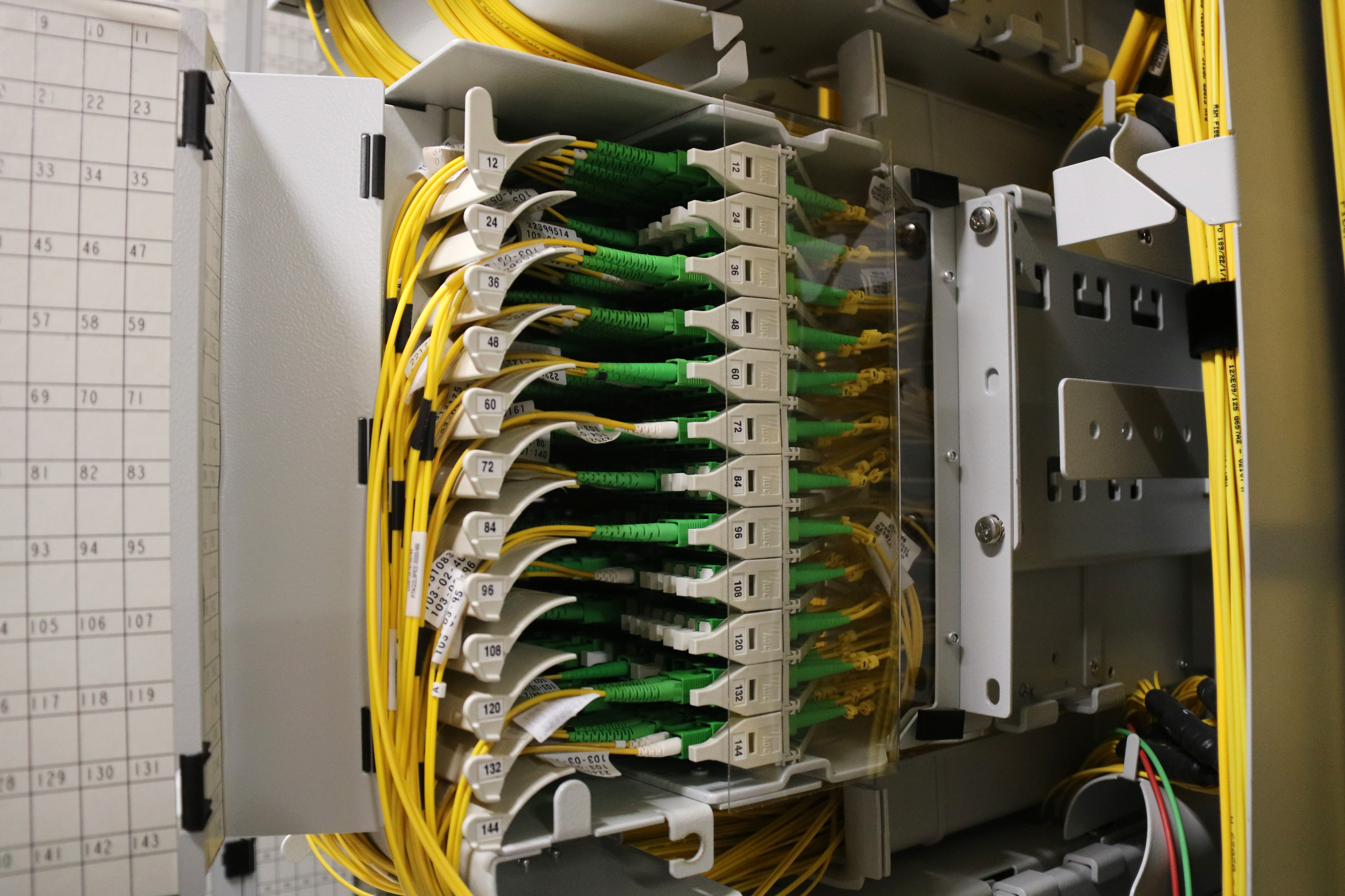 One of the devices in a 'meet-me room' (MMR) of Equinix
