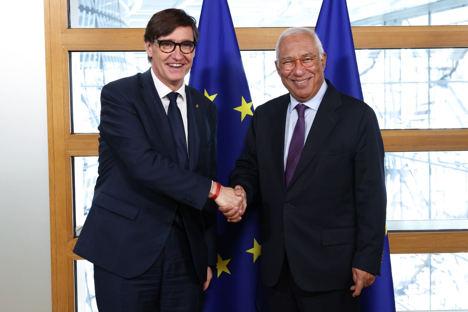 Catalan President Salvador Illa and European Council President António Costa meet in Brussels