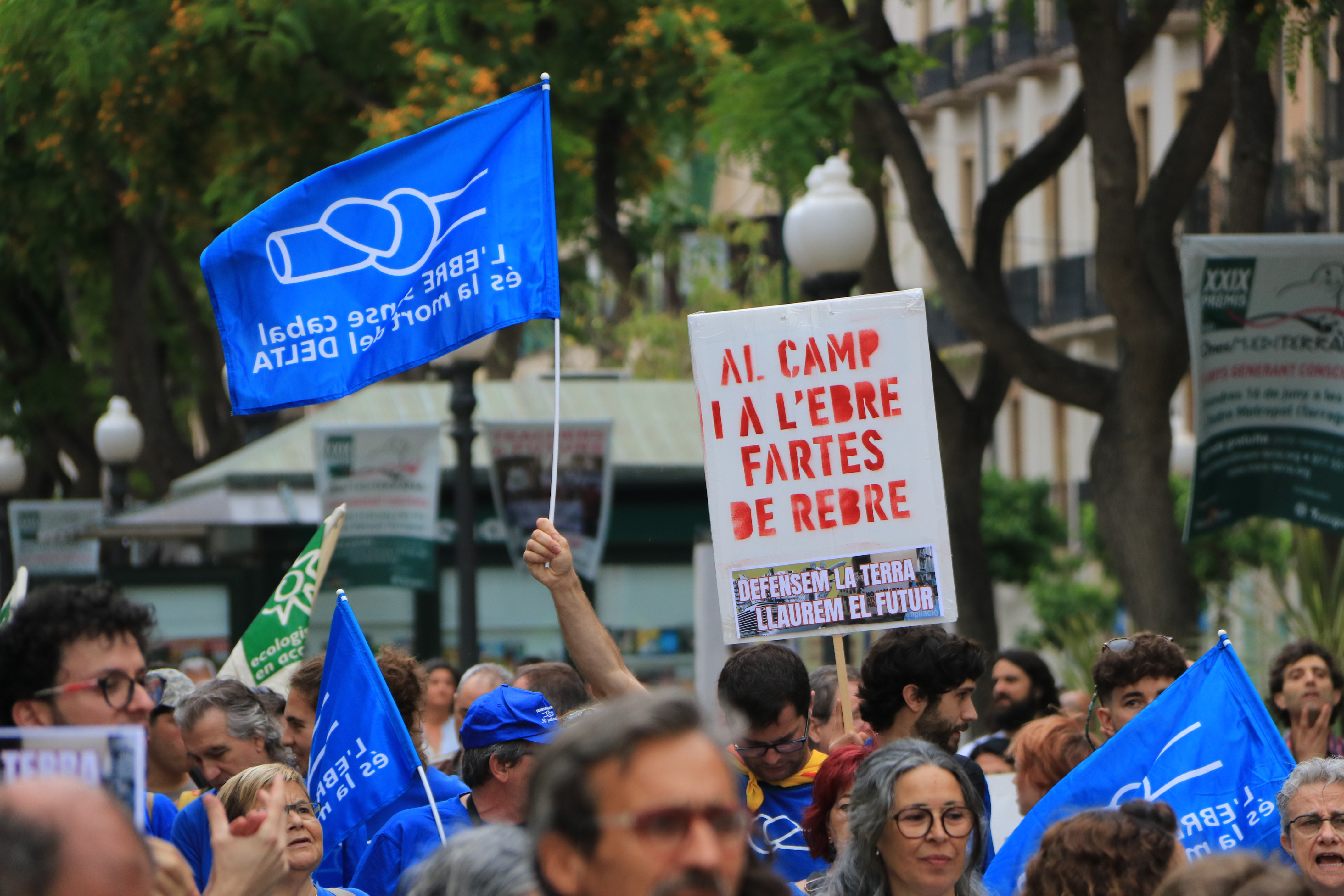 Groups demonstrate against the Hard Rock hotel-casino project on June 18, 2023 in Tarragona