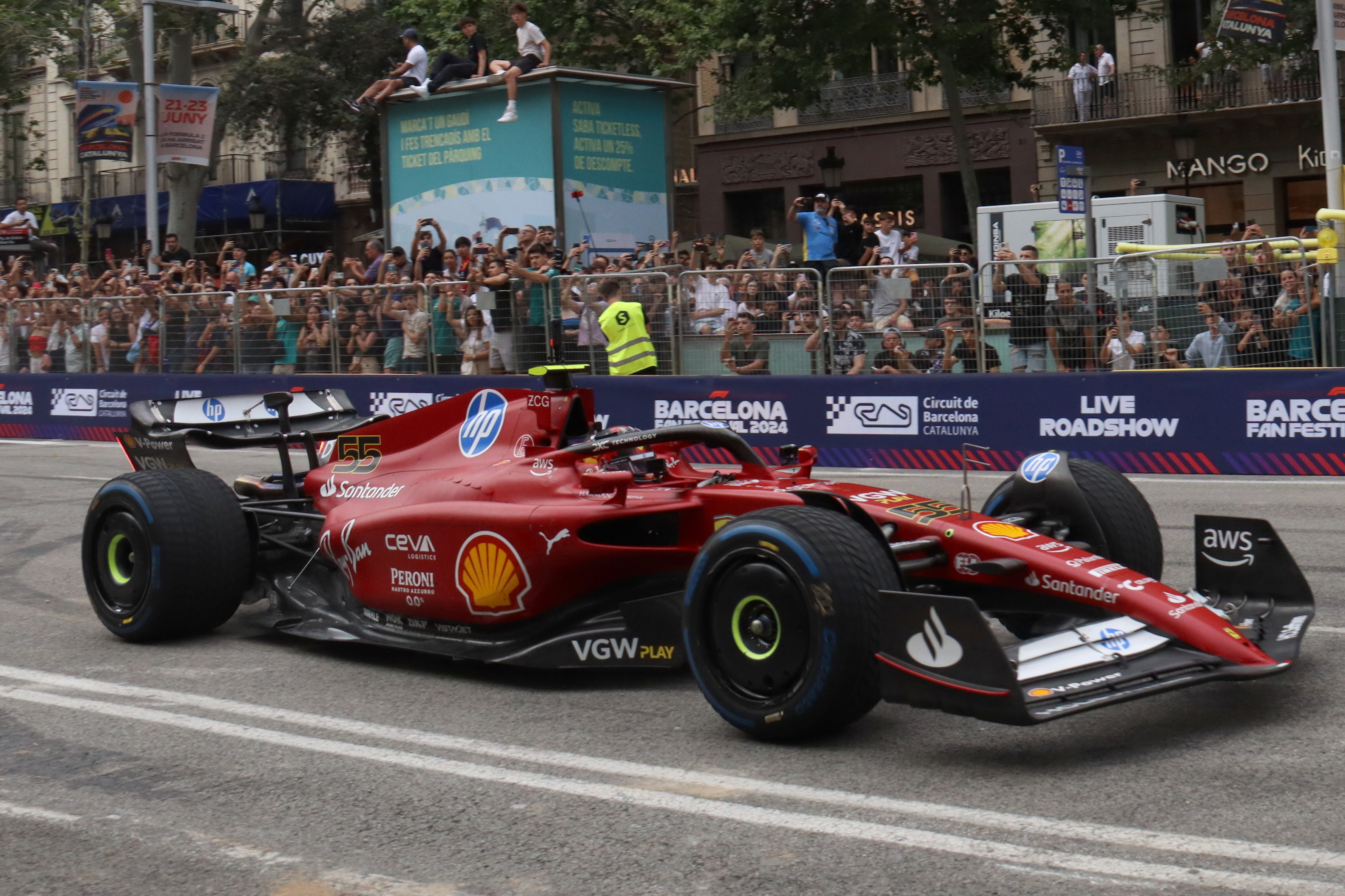 Carlos Sainz of Ferrari at the 2024 Formula 1 Road Show in Barcelona