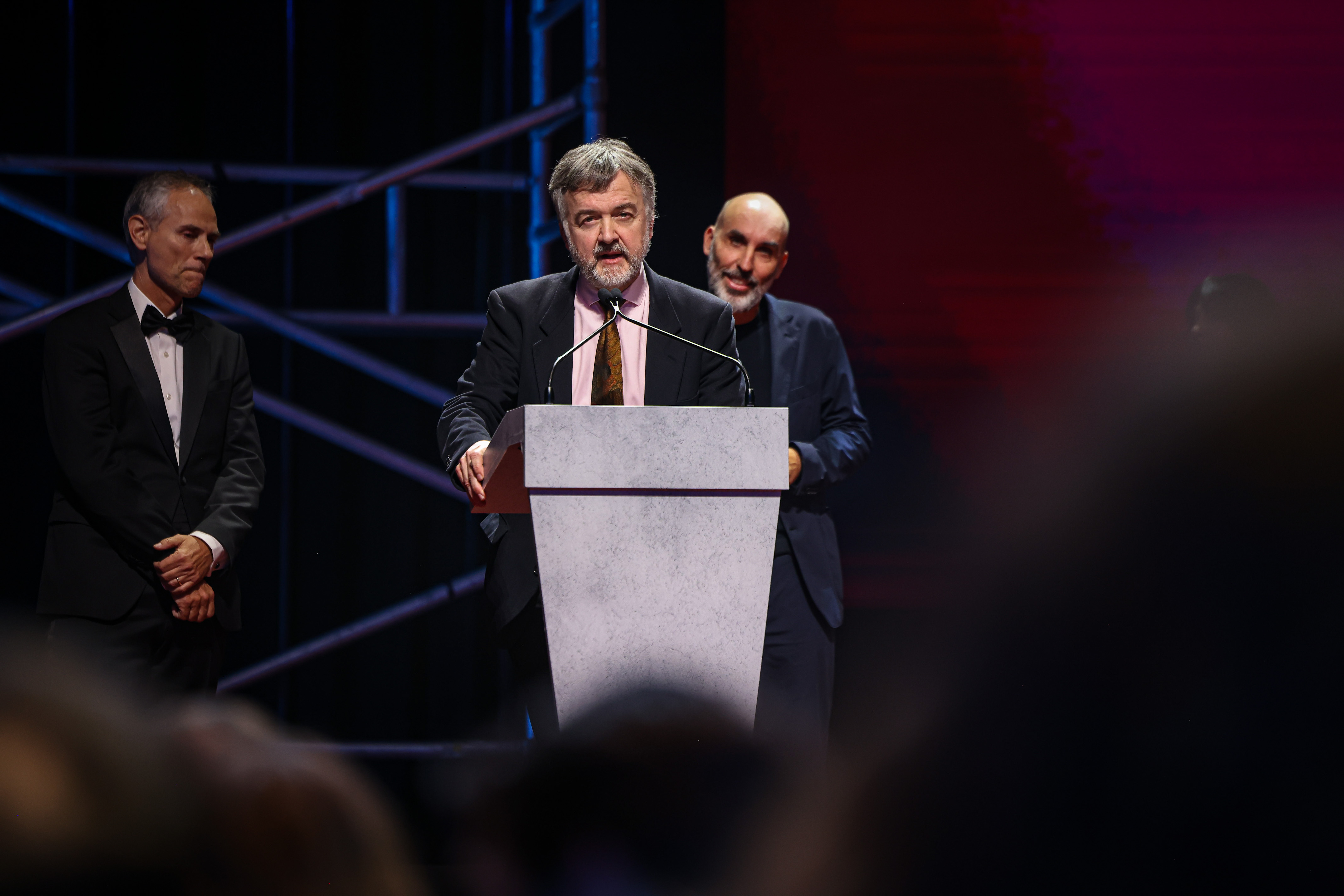 Edmon Roch, producer of Black Butterflies, receives the award for Best Animated Film at the 2025 Gaudí Awards