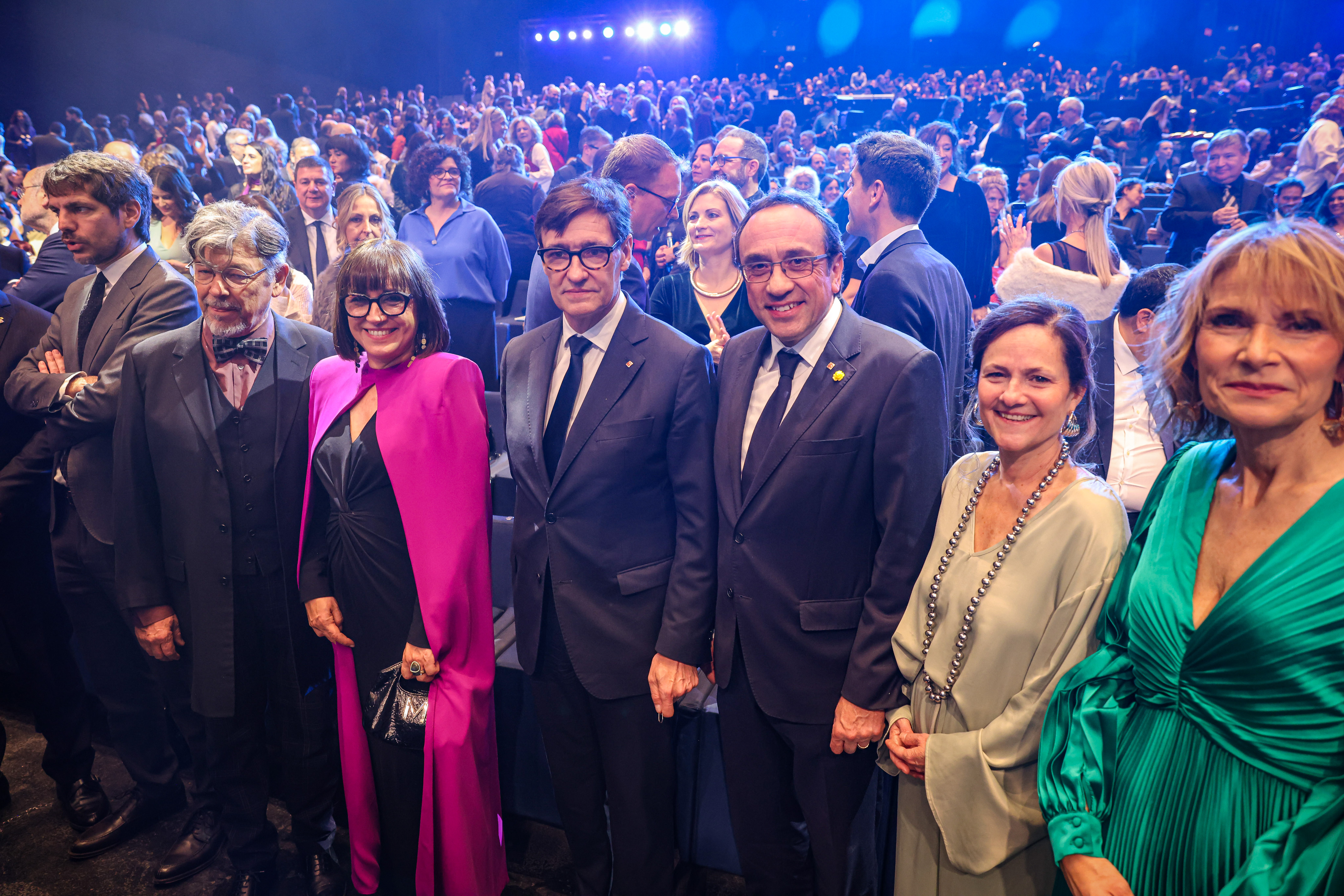 Catalan president Salvador Illa, Parliament Speaker Josep Rull and other politicians at the 2025 Gaudí Awards