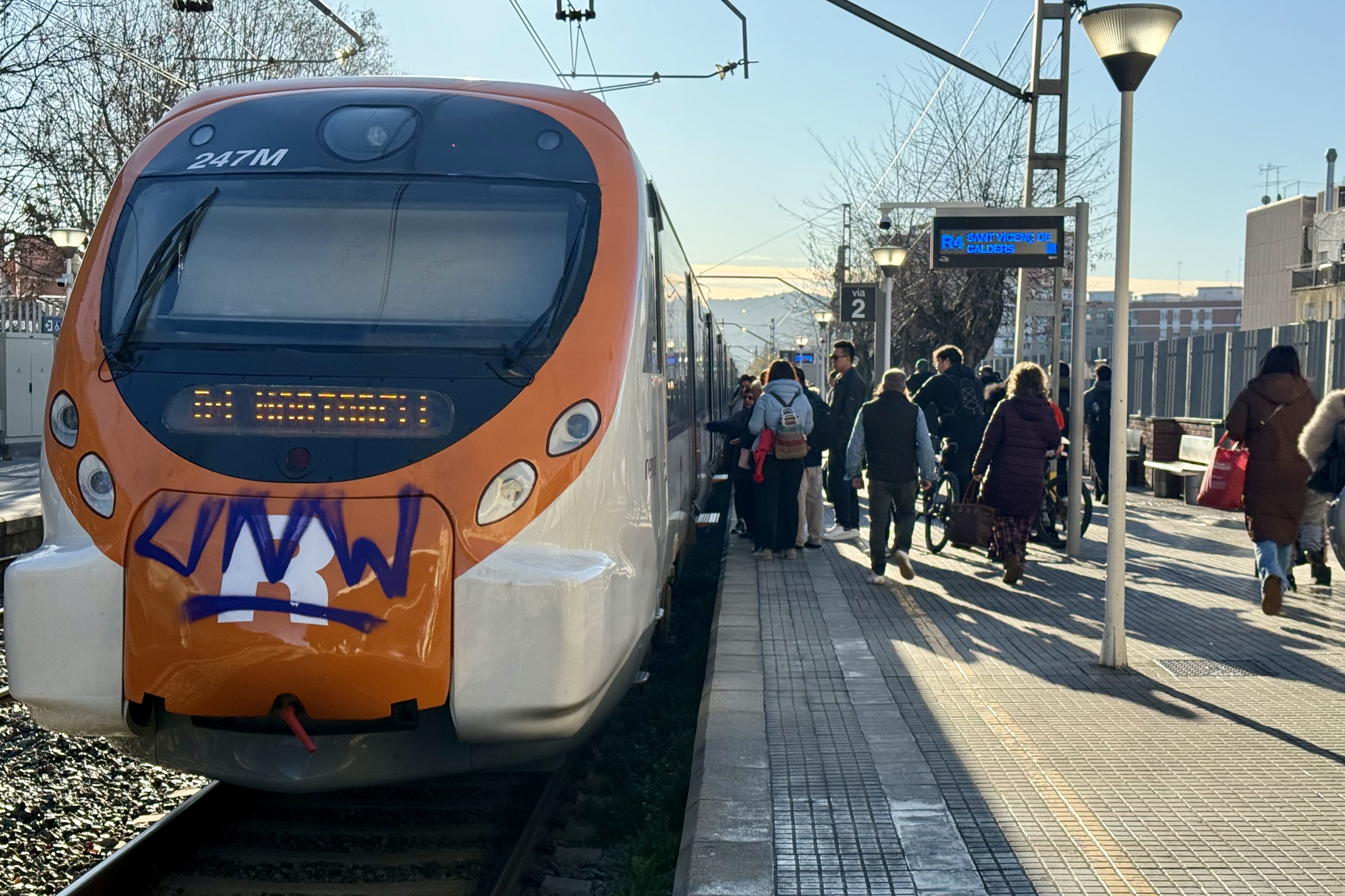 A Rodalies train at Cerdanyola del Vallès