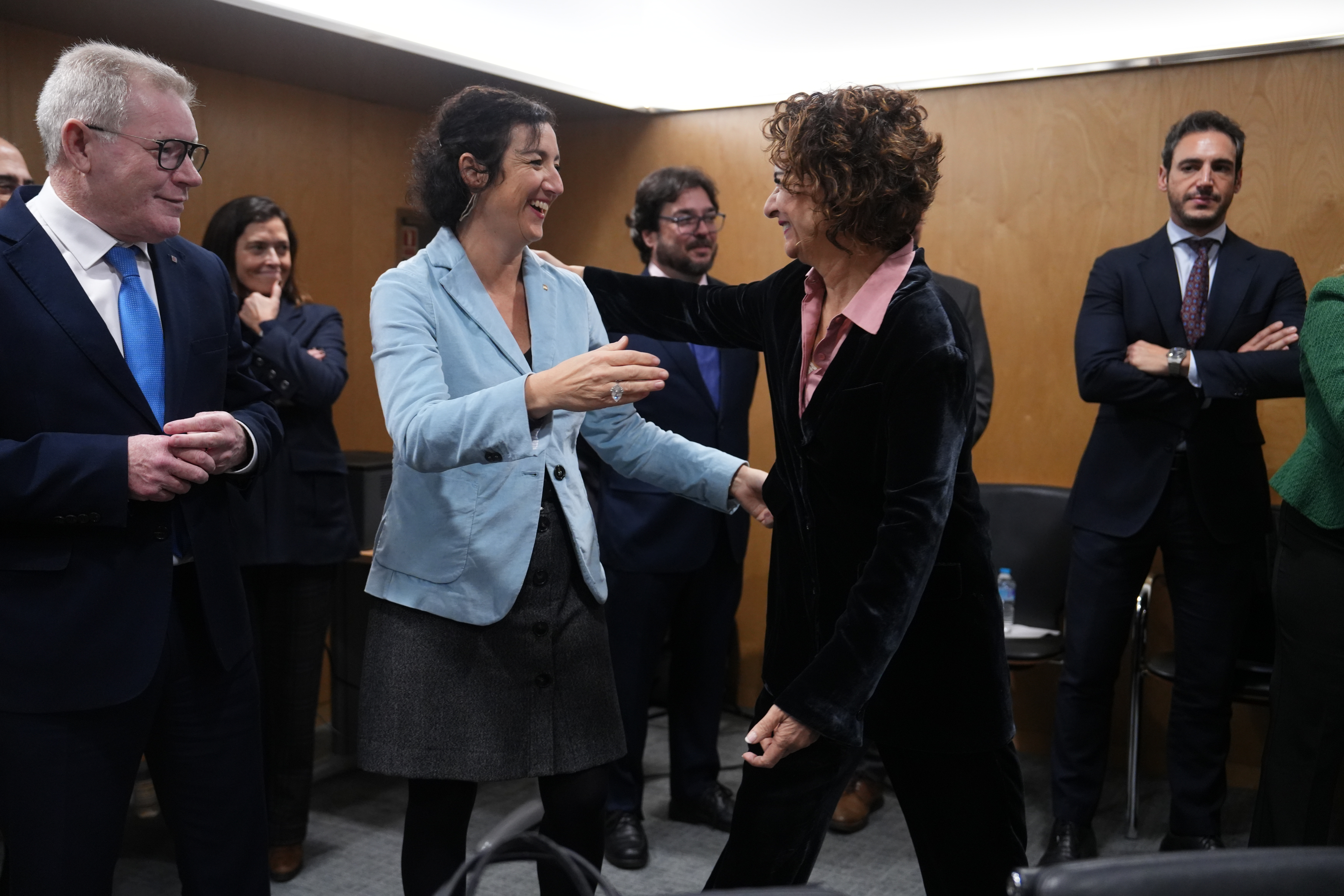 Catalan economy minister, Alícia Romero, and Spanish finance minister, María Jesús Montero