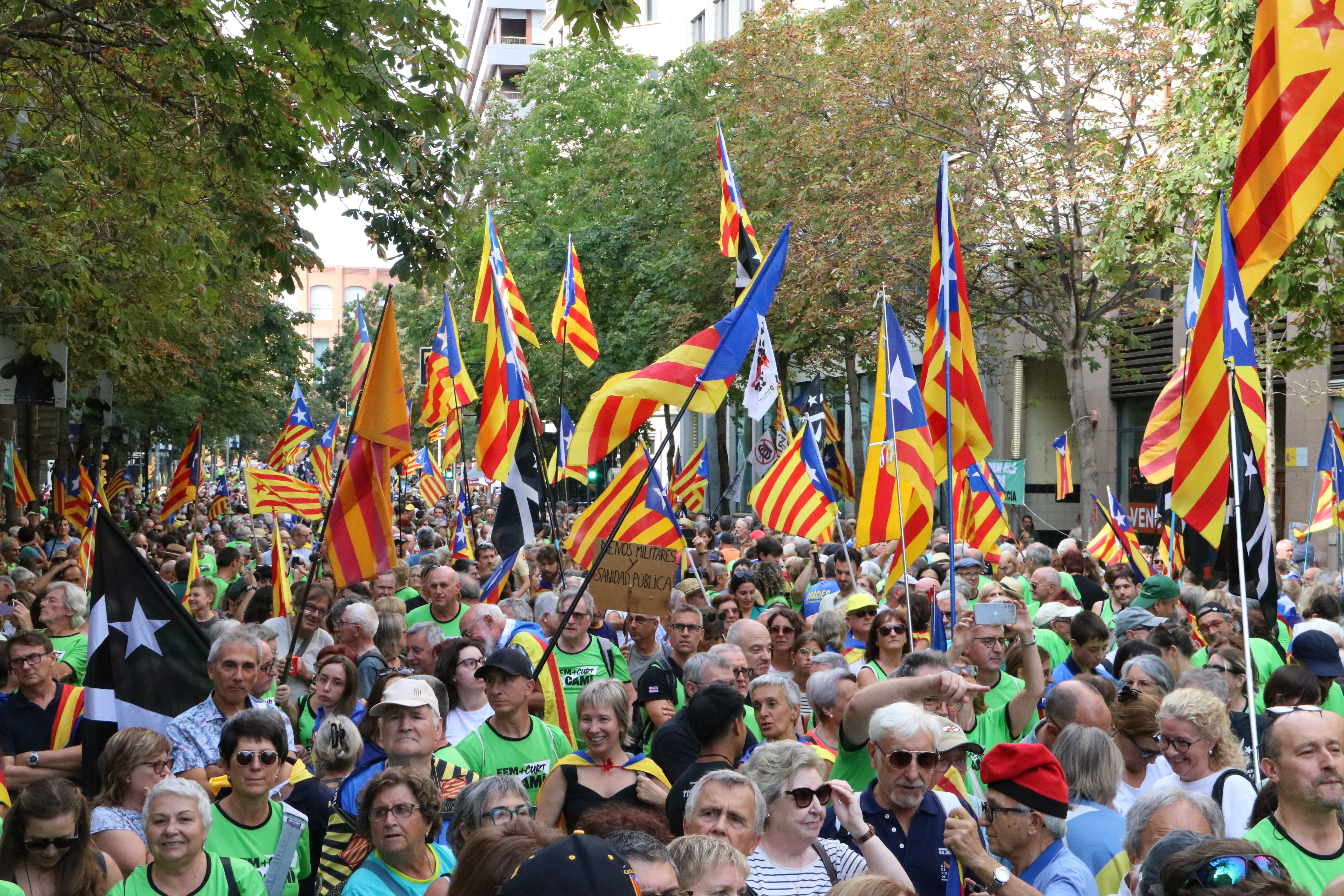 The pro-independence demonstration in Girona, 2024