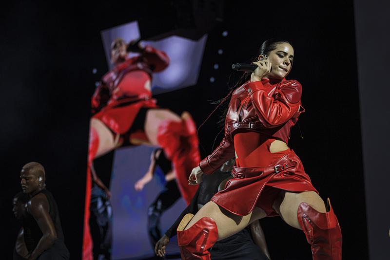 Rosalía performing in Barcelona as part of her Motomami World Tour, 2022