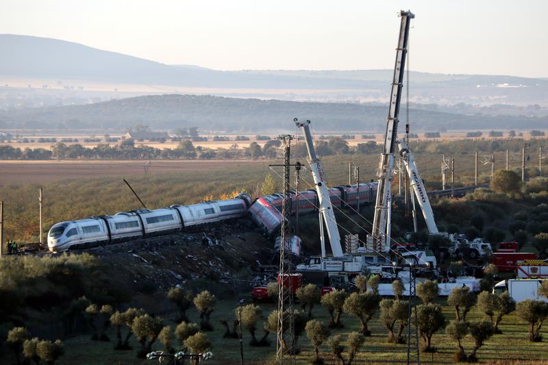 Rescue operations at the site of the train accident in Urda on Thursday morning