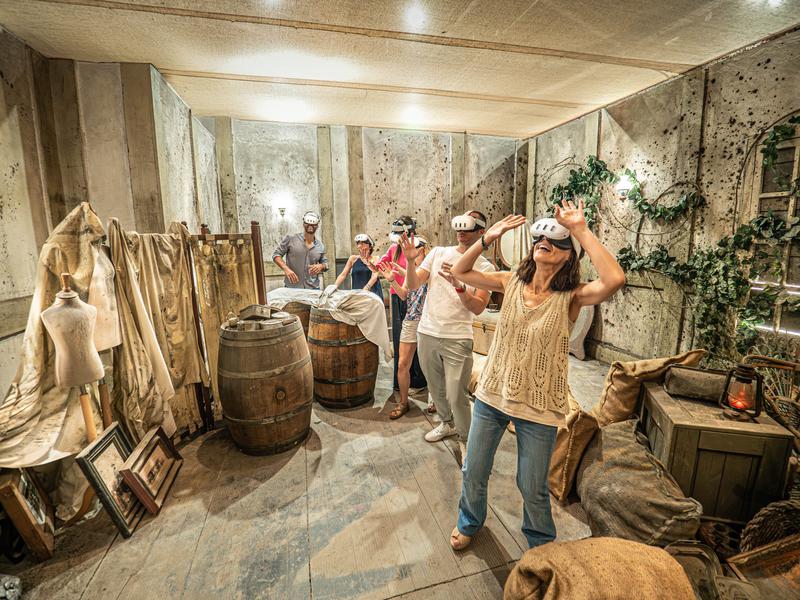 Mixed reality participants at the new PortAventura haunted house Hysteria in Boothill