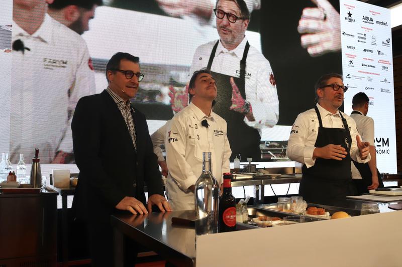 The three Roca brothers, Josep, Jordi and Joan, in a presentation at the Girona Gastronomic Forum