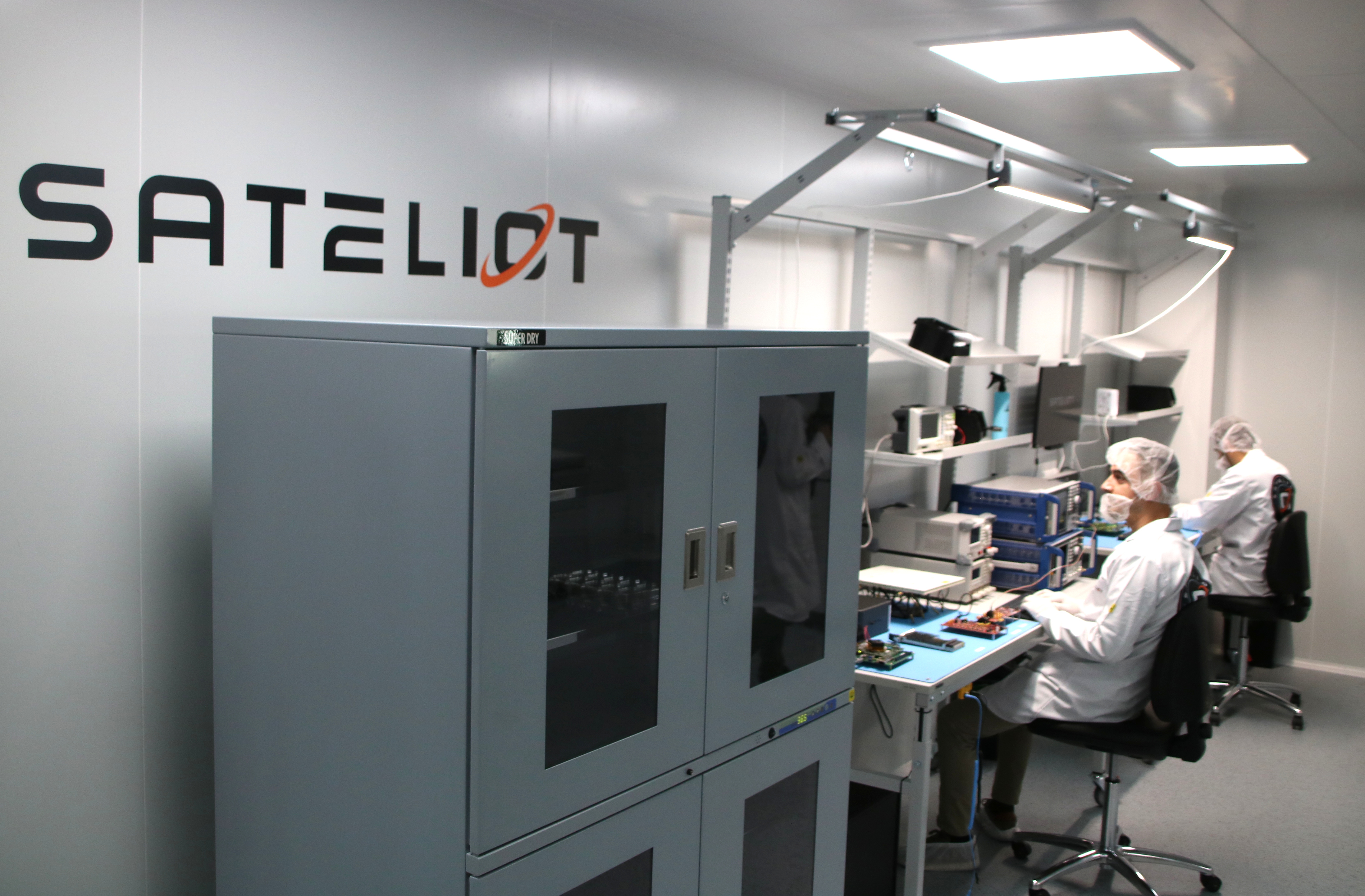 A room at the Catalan telecommunications company, Sateliot, where the company develops low Earth orbit satellites